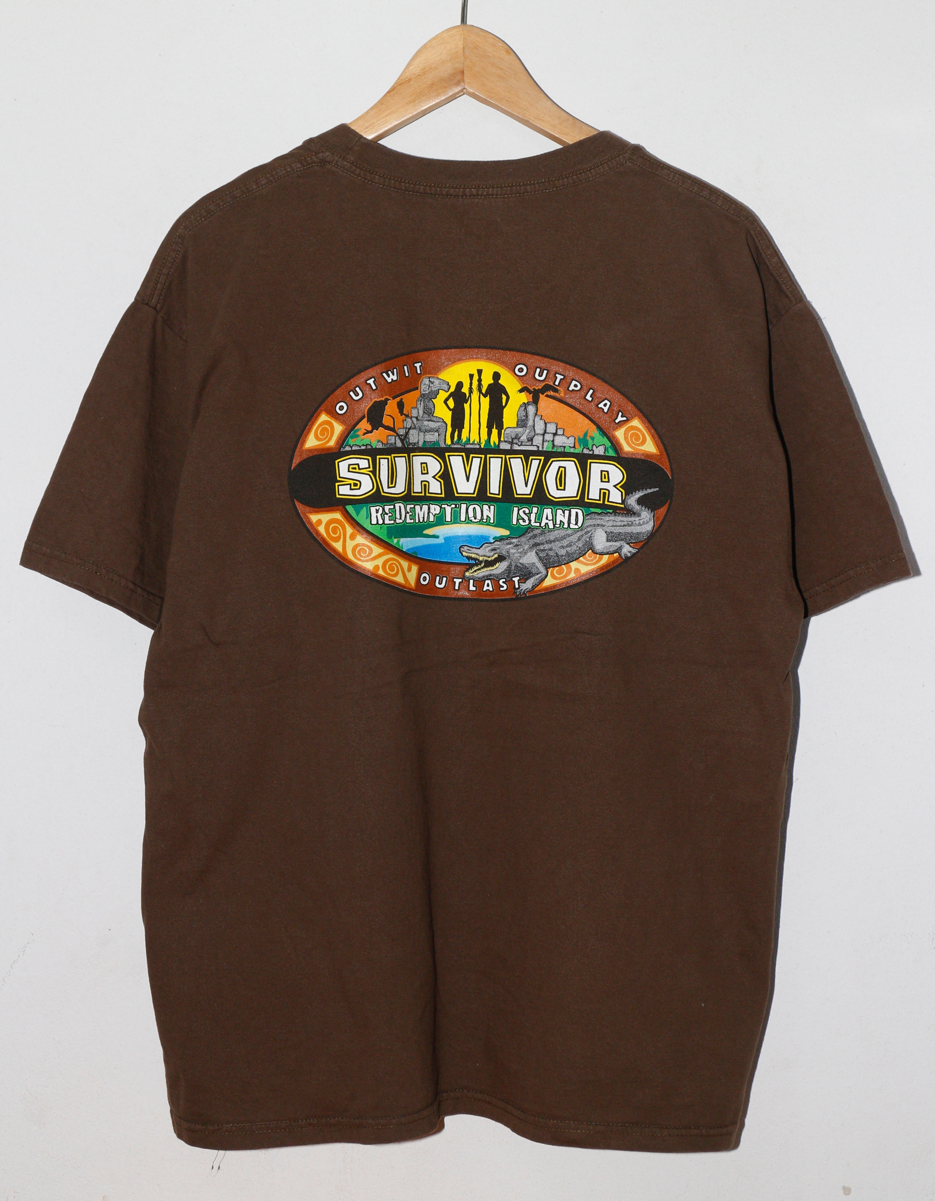 เสื้อยืดมือสอง Survivor Redemption Island ลายหน้าหลัง (L/อก22.5"/ยาว28")T144