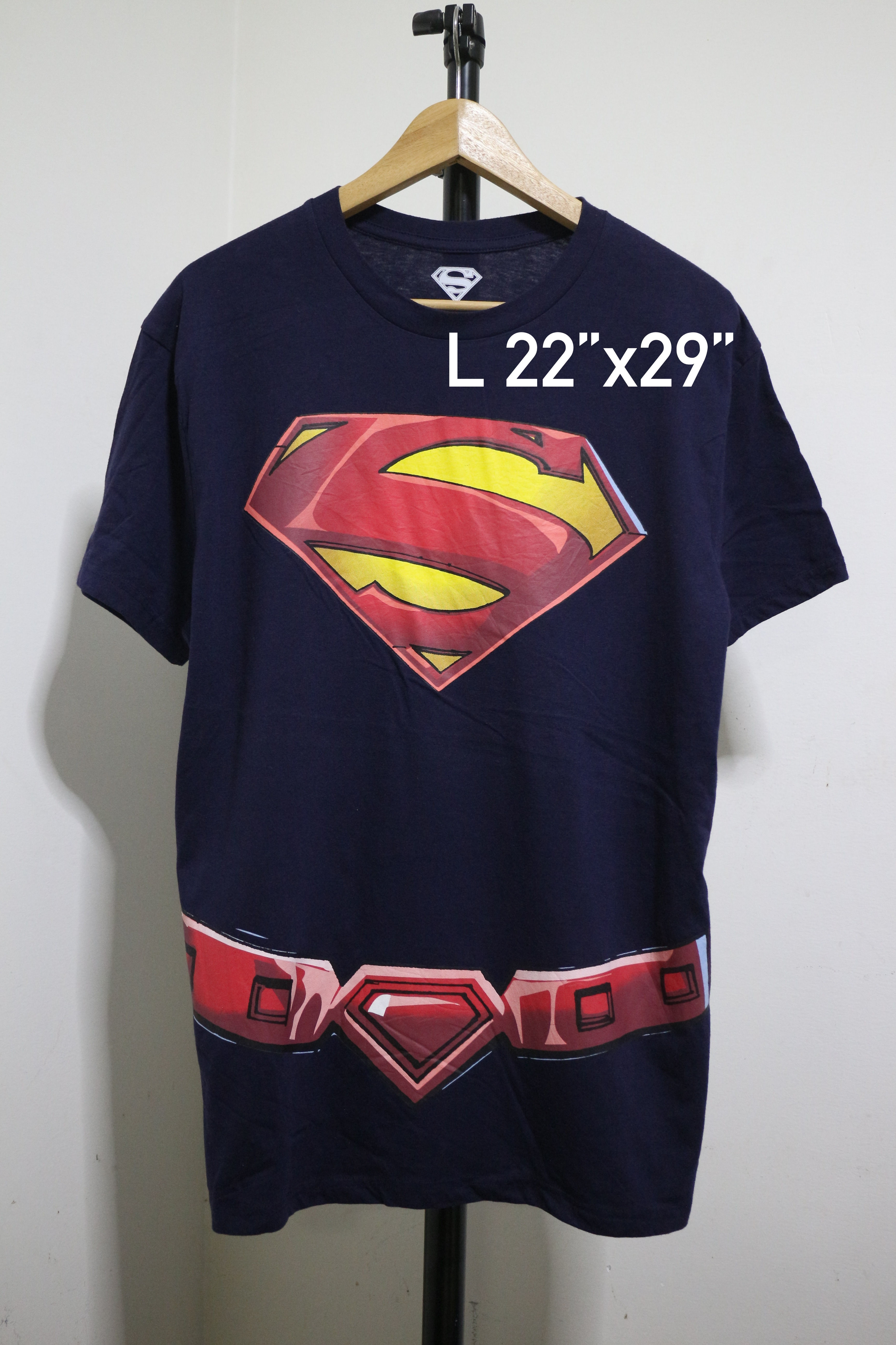 เสื้อยืดมือสอง ซูเปอร์แมน สภาพดีลายเต็ม มีตีนตุ๊กแกด้านหลัง (L/อก22"/ยาว29")T40