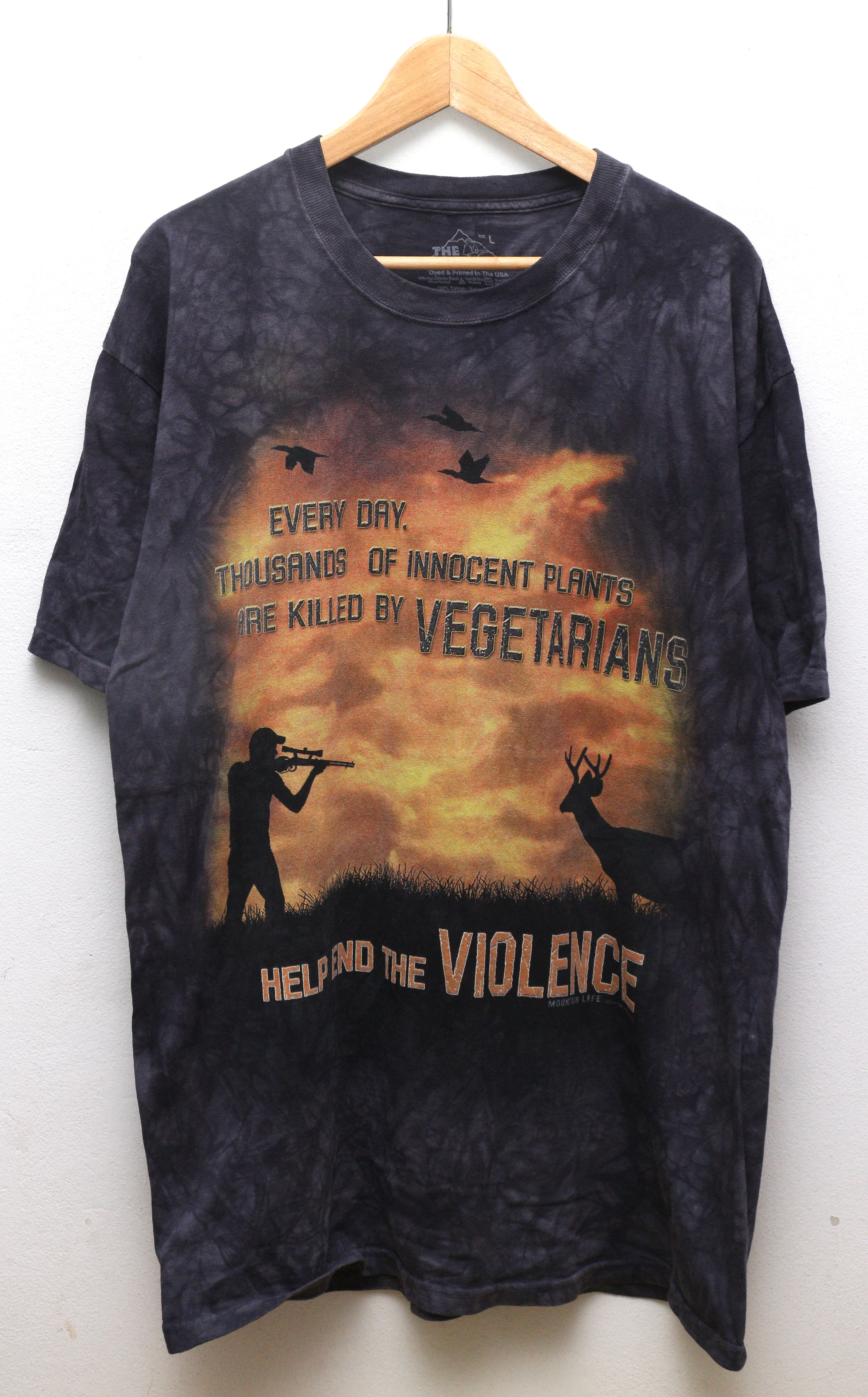 เสื้อยืดมือสอง เดอะ เม้าเท้นท์ Help End The Violence โปรดหยุดล่าสัตว์ (ไซส์XL/อก