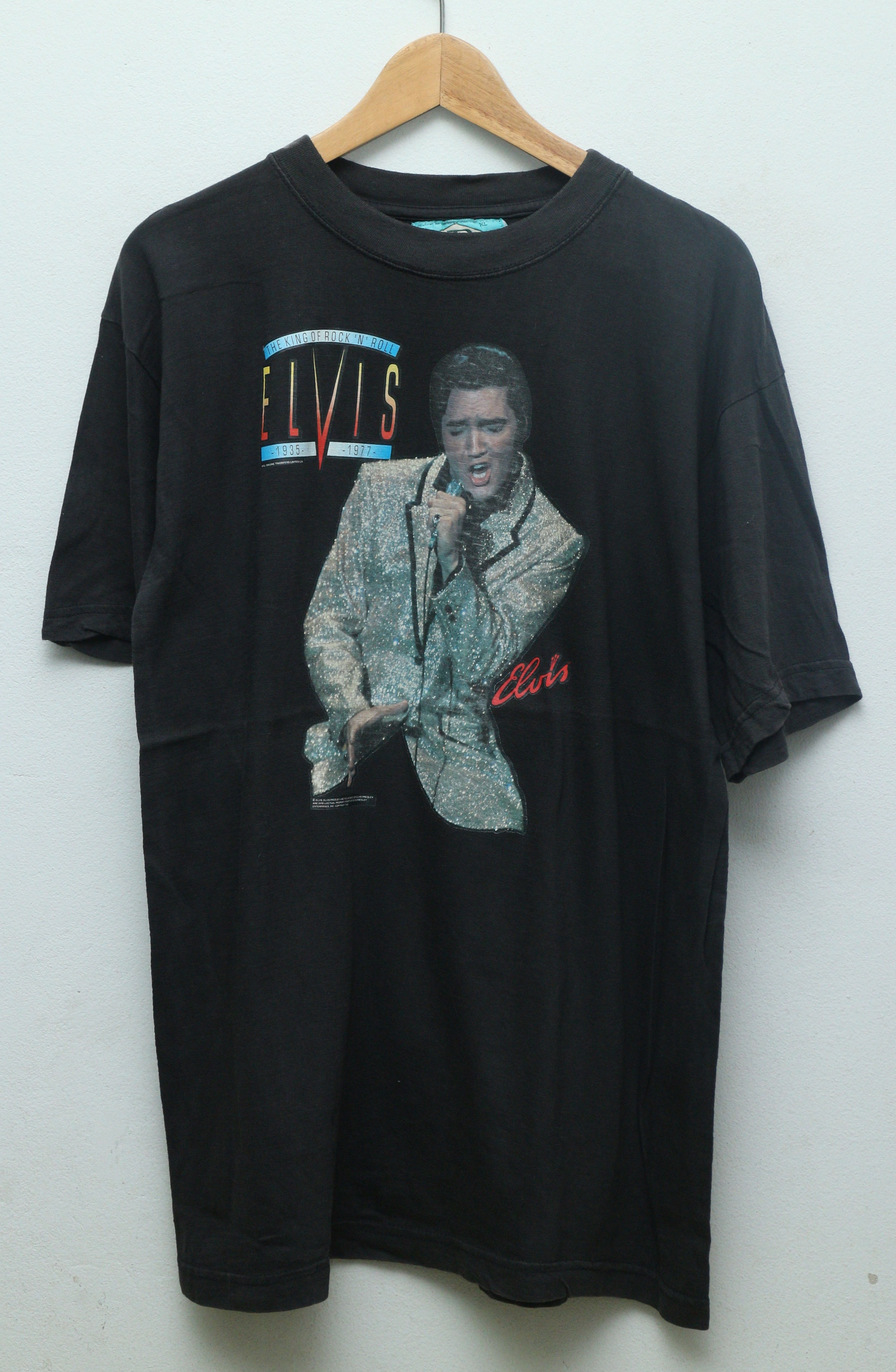 เสื้อยืดมือสอง เอลวิส เพรสลีย์ Elvis Presley สกรีนสวยคลาสสิค  (XL/อก22"/ยาว30")T
