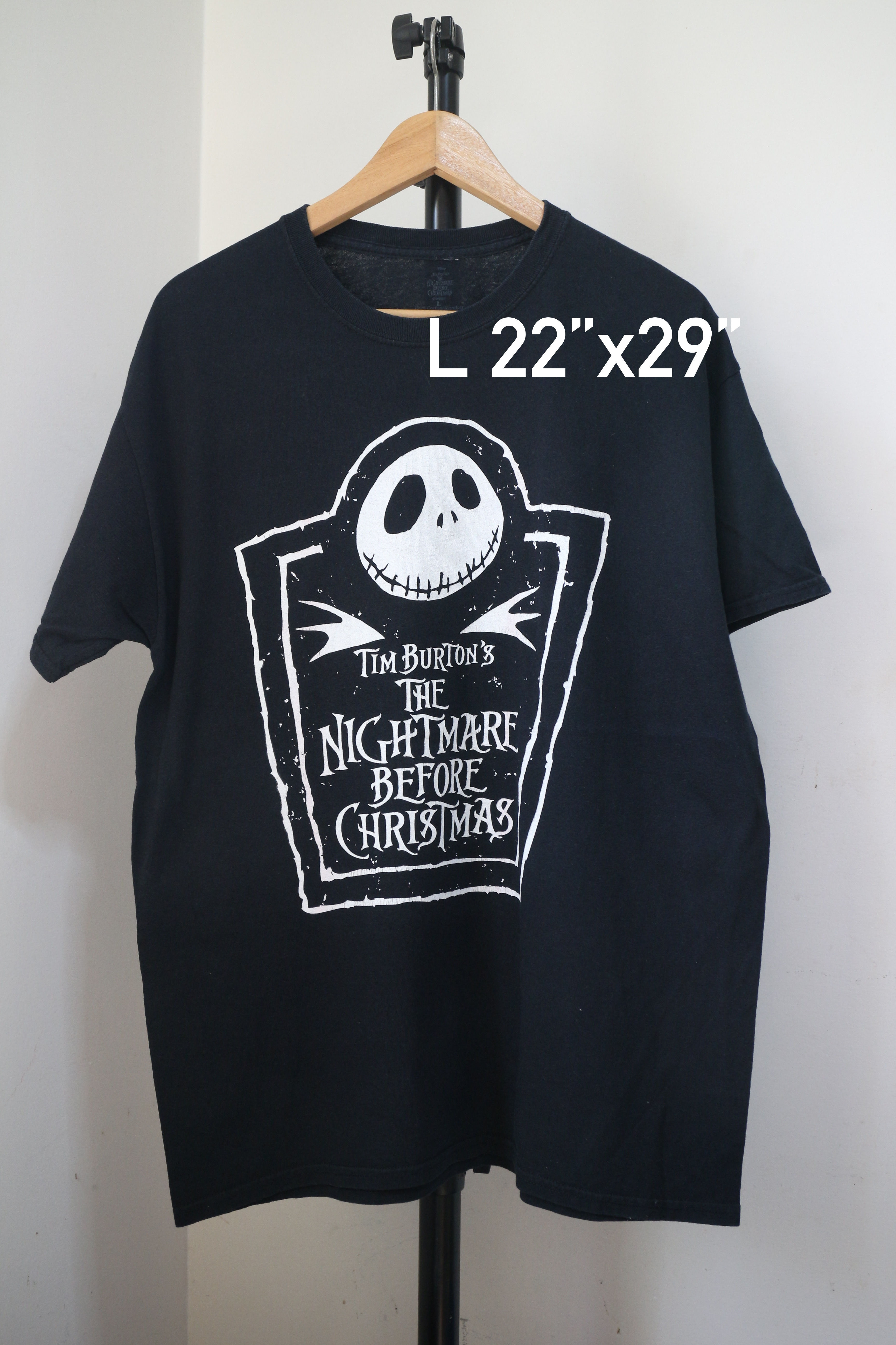 เสื้อยืดมือสองหนังแอนิเมชั่น The Nightmare Before Christmas (L/อก22"/ยาว29")T418