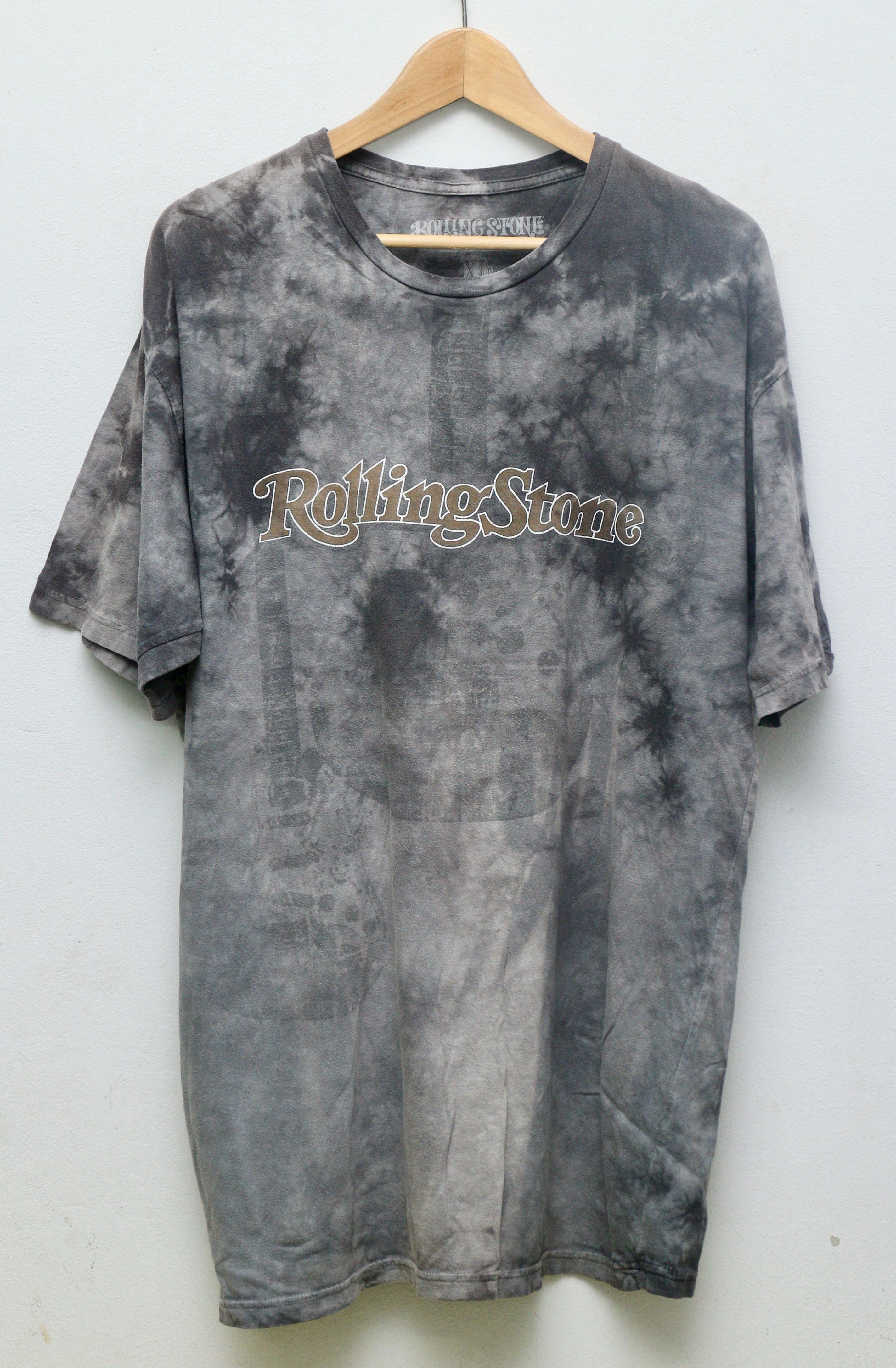 เสื้อยืดมือสอง วง Rolling Stone ผ้ามัดย้อม ลายกีตาร์ (XL/อก24"/ยาว30.5")T145