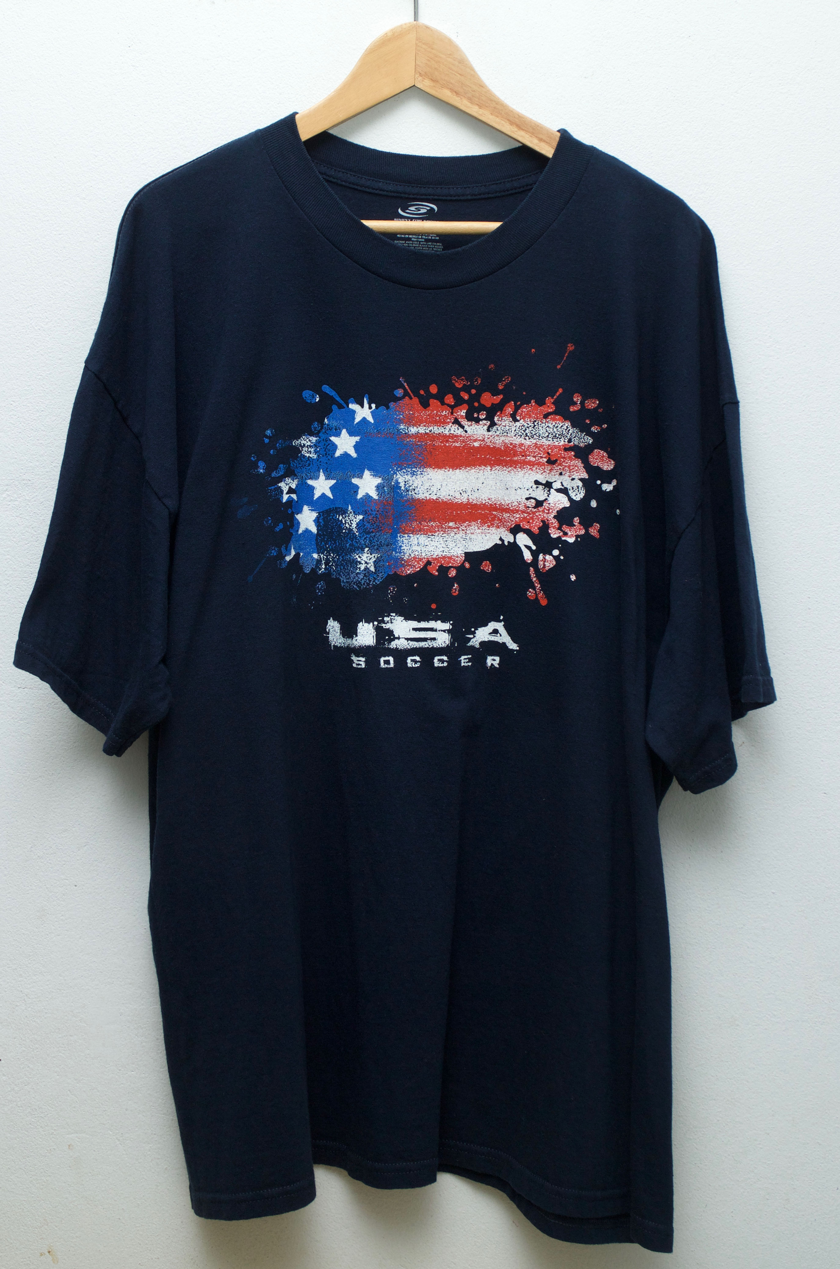 เสื้อยืดมือสอง ธงชาติอเมริกา USA Soccer (2XL/อก26"/ยาว31")T036