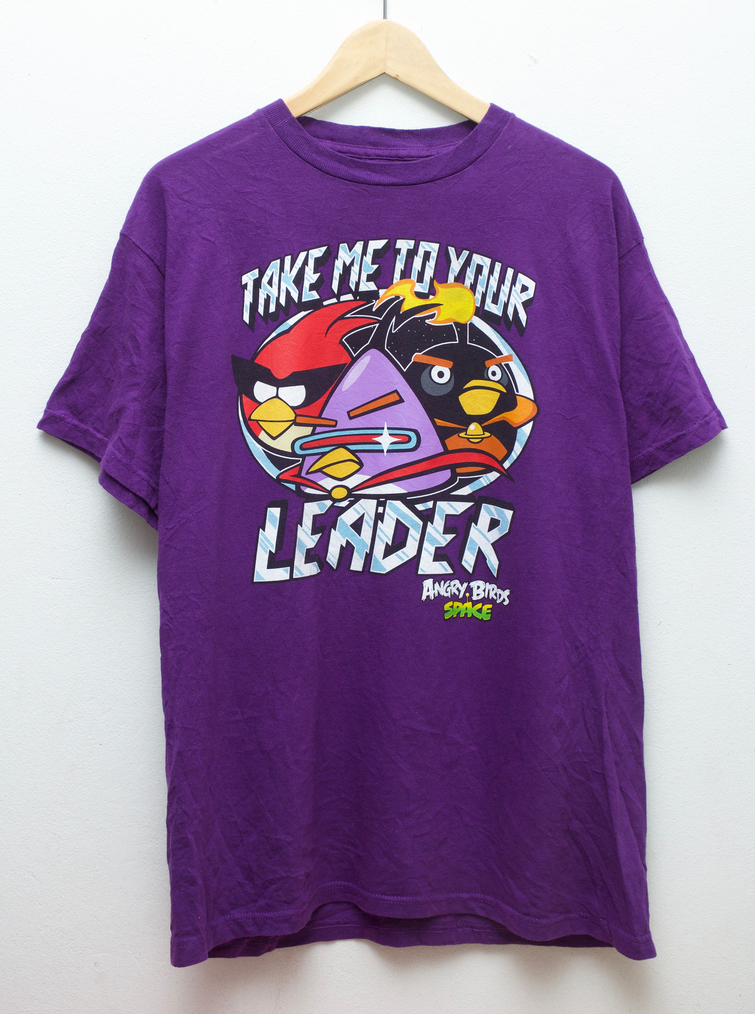 เสื้อยืดมือสอง เกมส์ Angry Birds "Take Me To Your Leader" (L/อก22.5"/ยาว33")T002