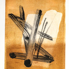 Tide and Trace 5, Gelli Print, by Dorien Deschamps
