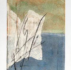 Tide and Trace 14, Gelli Print, by Dorien Deschamps