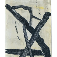 Echoes of Signs 7, Gelli Print, by Dorien Deschamps