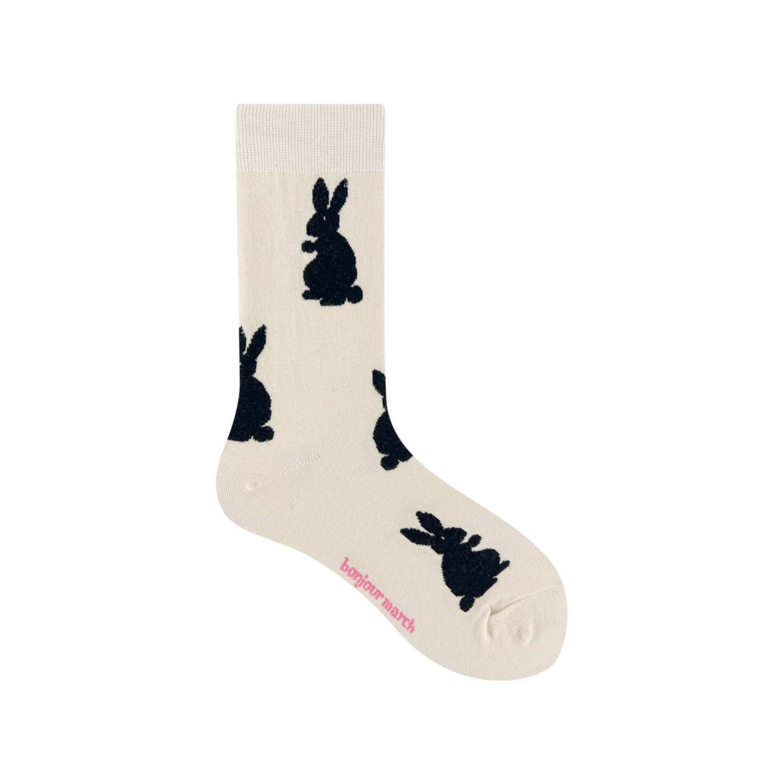 Rabbit White Crew Socks