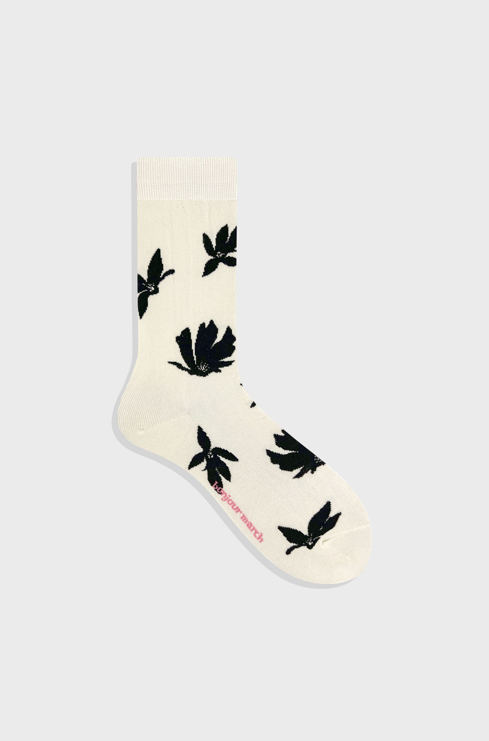 Blown Flower White Crew Socks