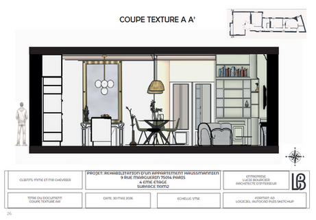 Coupe texturée AA'