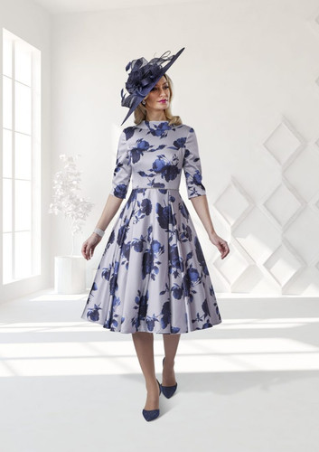 Dress Code By Veromia Circle Print Dress With Jacket Lemon/Grey