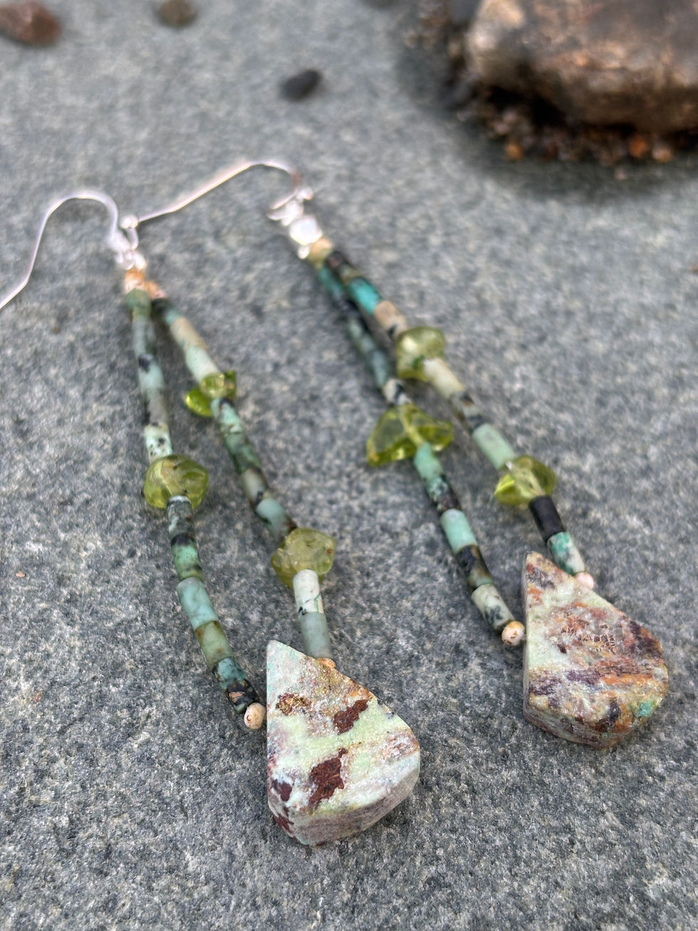 Thumbnail: Peridot & Turquoise Earrings 