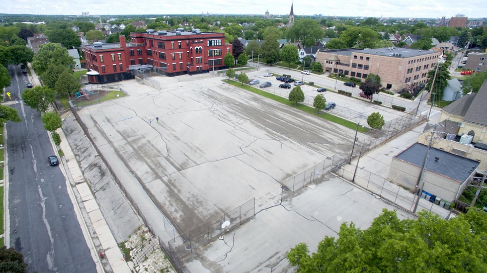 Before photo of Milwaukee Public School Campus. Photo credit: Reflo.