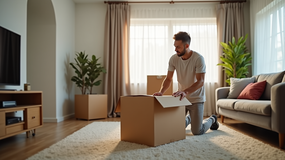Experienced movers carefully packing boxes and furniture for relocation