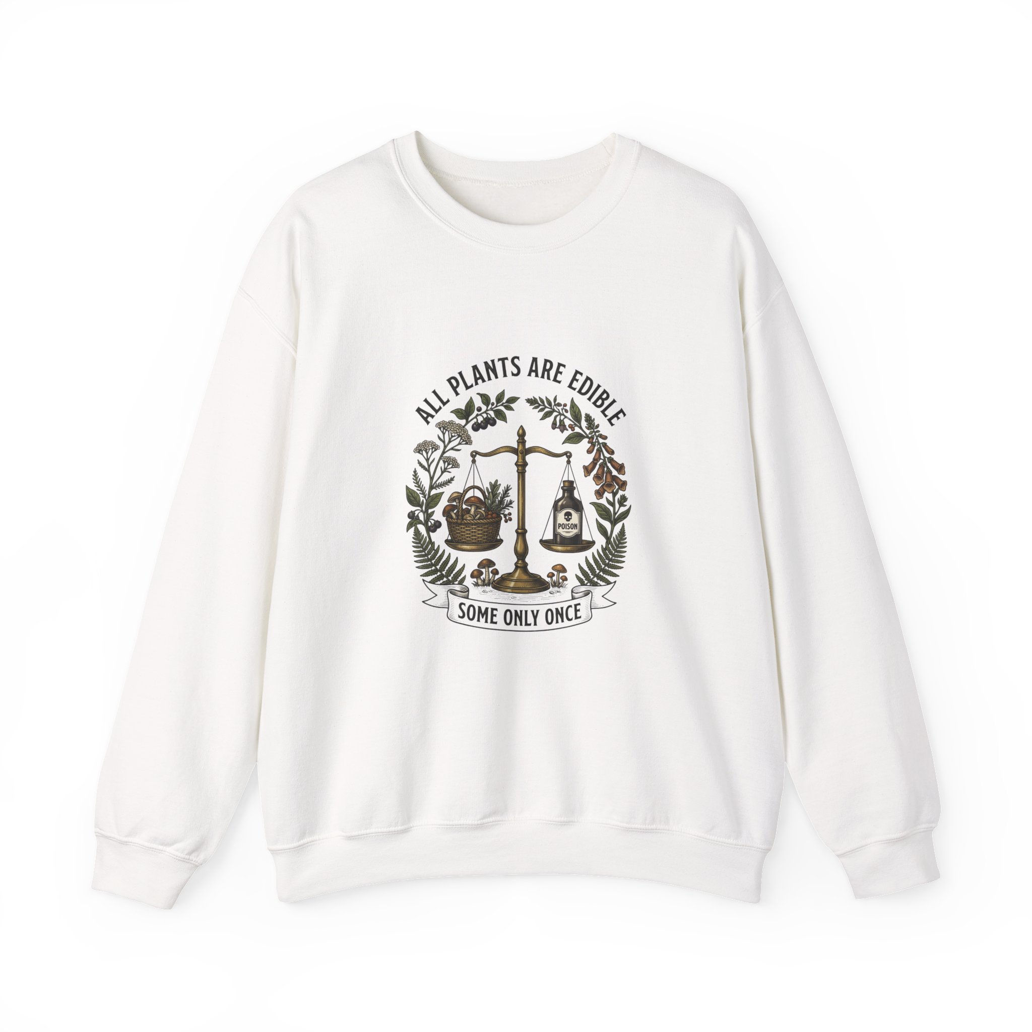 All Plants Are Edible Sweatshirt | Vintage Botanical, Forager Humor