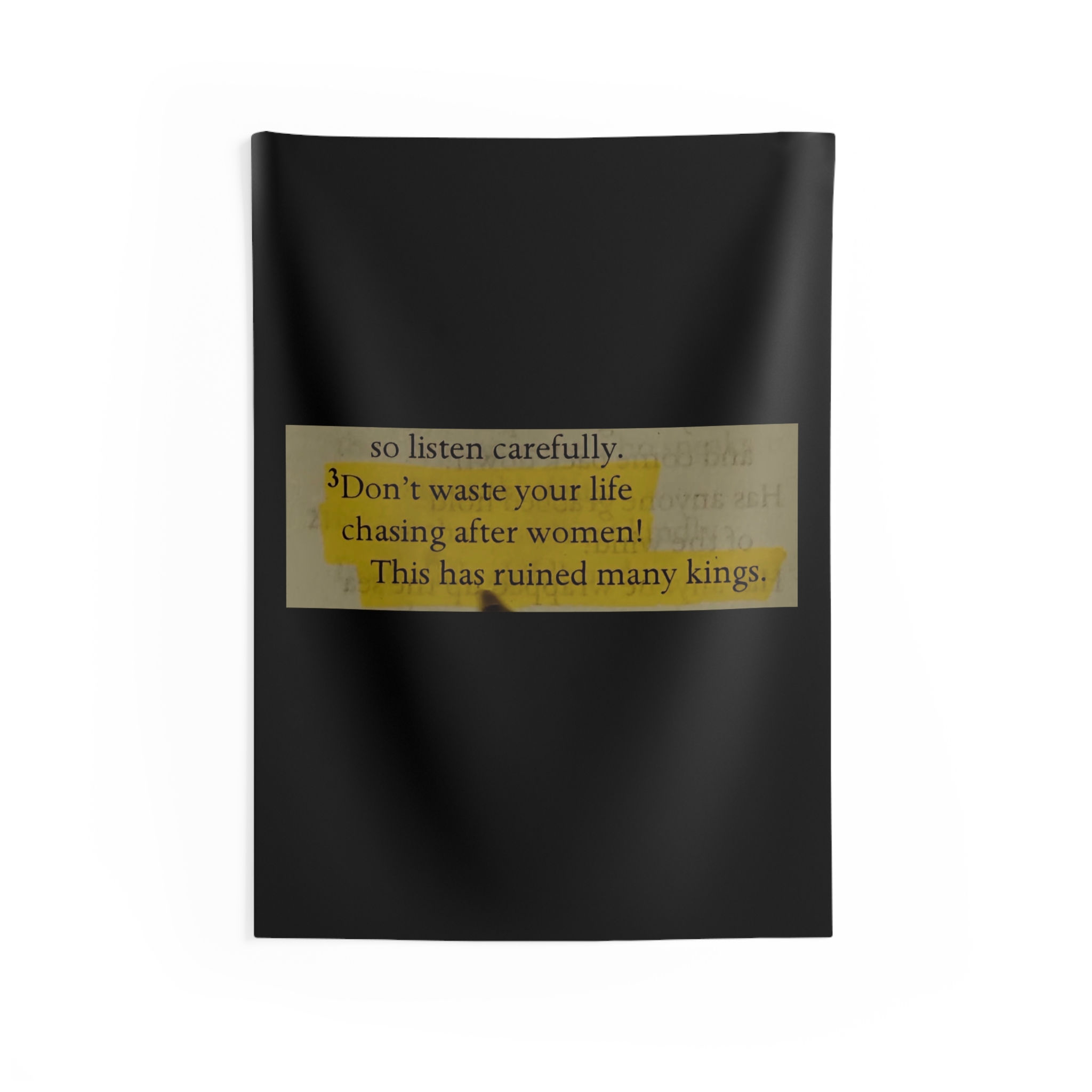 Tapestry — “Don't Waste Your Life Chasing After Women” Quote Wall Hanging