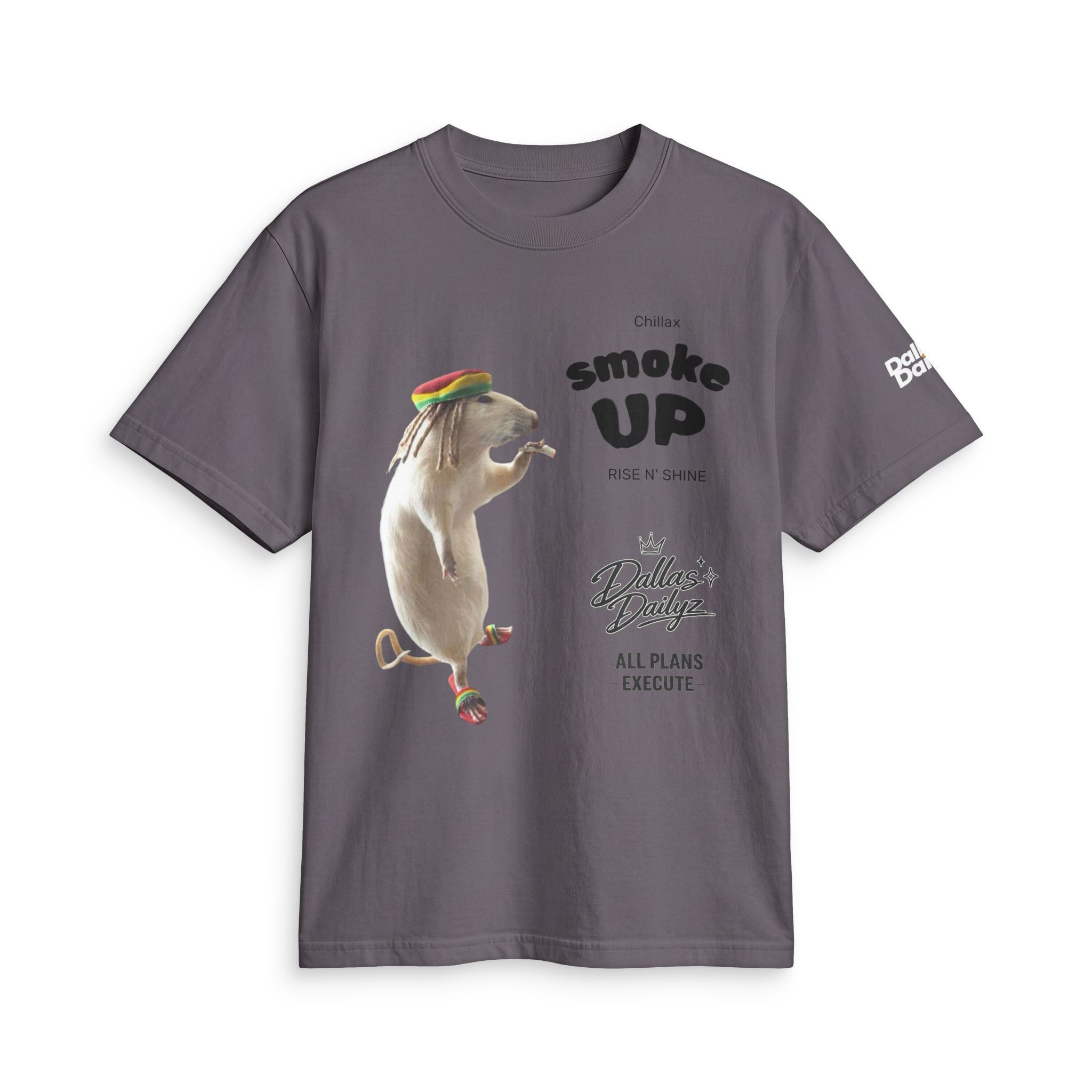 Neutral Smoking Rat Chillax T-Shirt | Muscular Giraffe Back Graphic