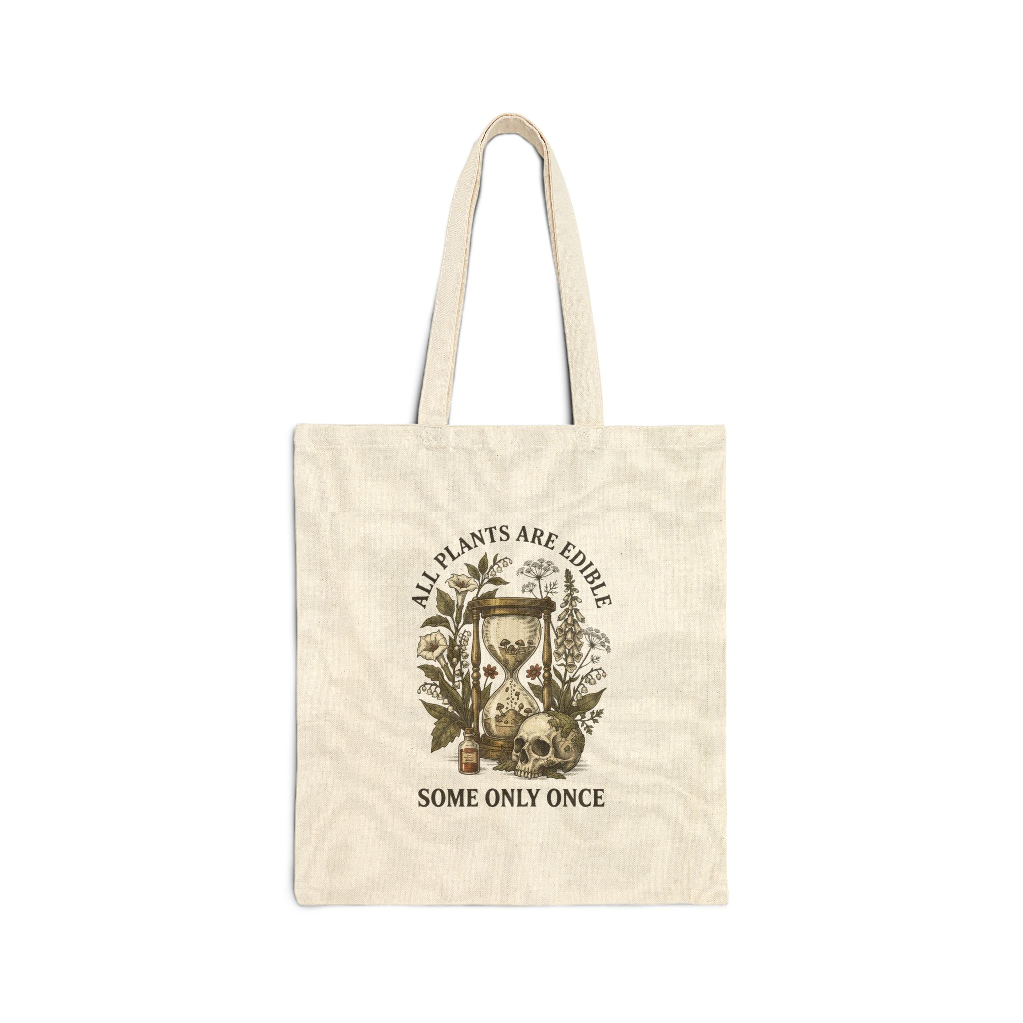 All Plants Are Edible Tote | Vintage Botanical, Dark Nature Humor