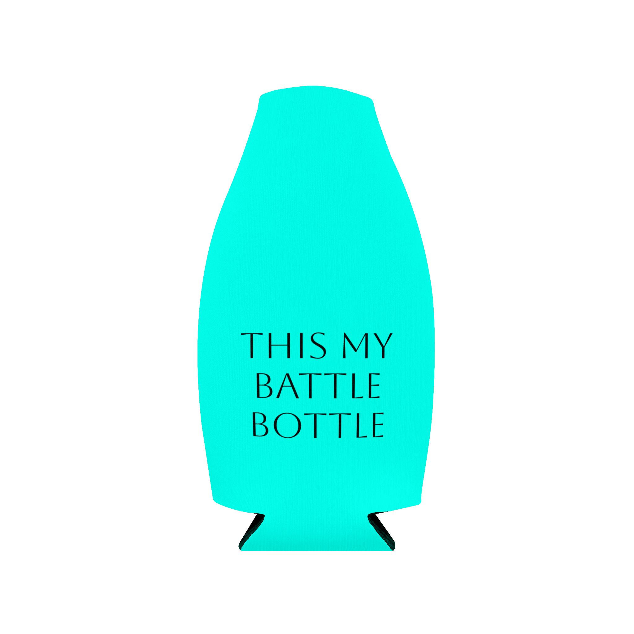 Battle Bottle Koozie Neon Blue