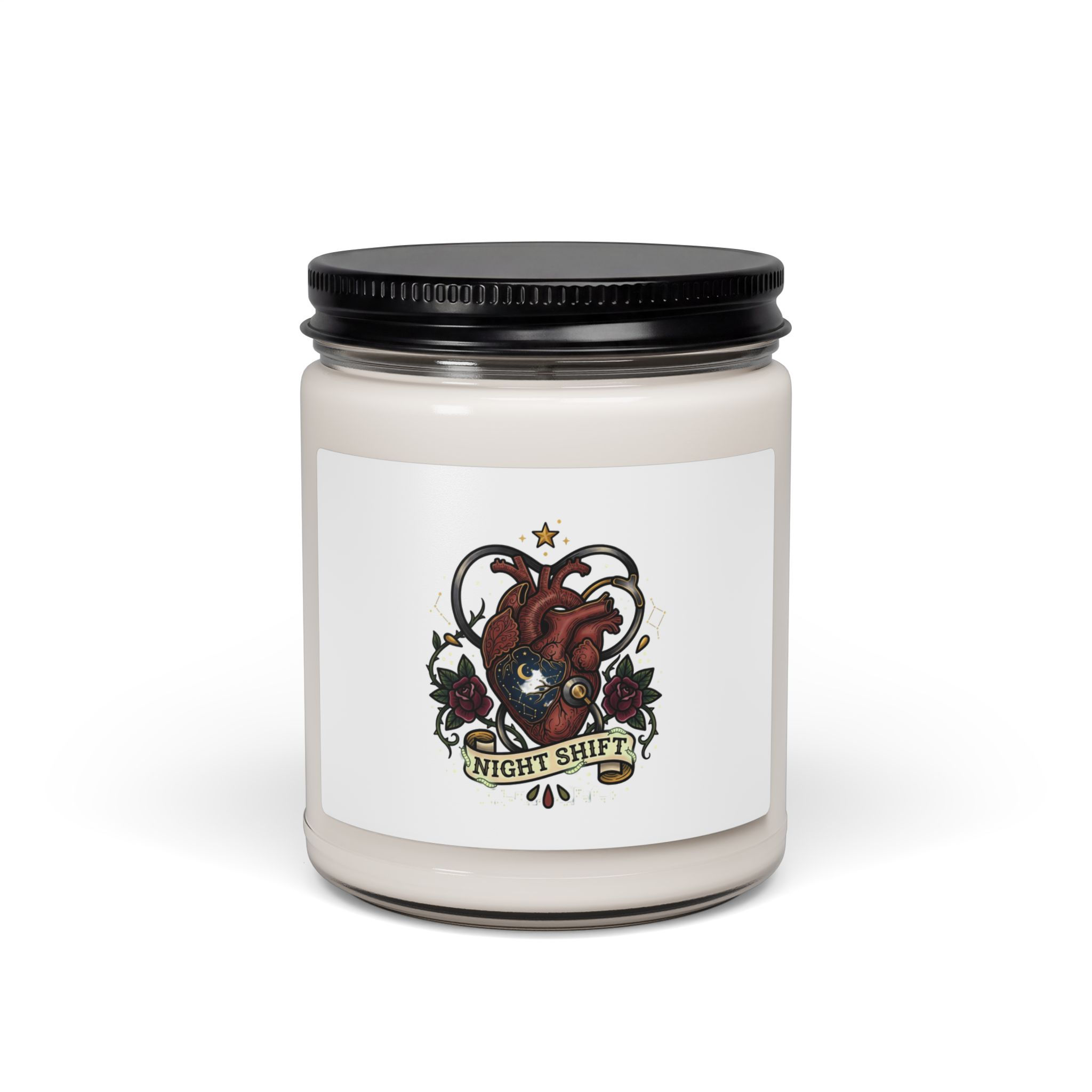 Night Shift Anatomical Heart Candle | Traditional Tattoo-Inspired Soy Candle