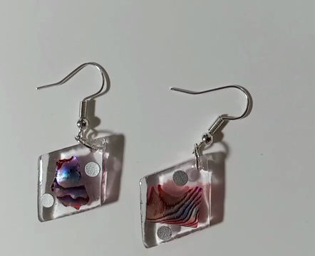 Thumbnail: Iridescent Everyday Shine - Resin Earring !