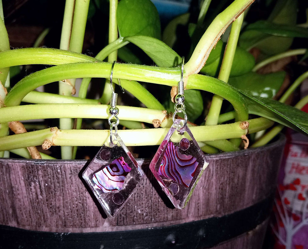 Thumbnail: Iridescent Everyday Shine - Resin Earring !