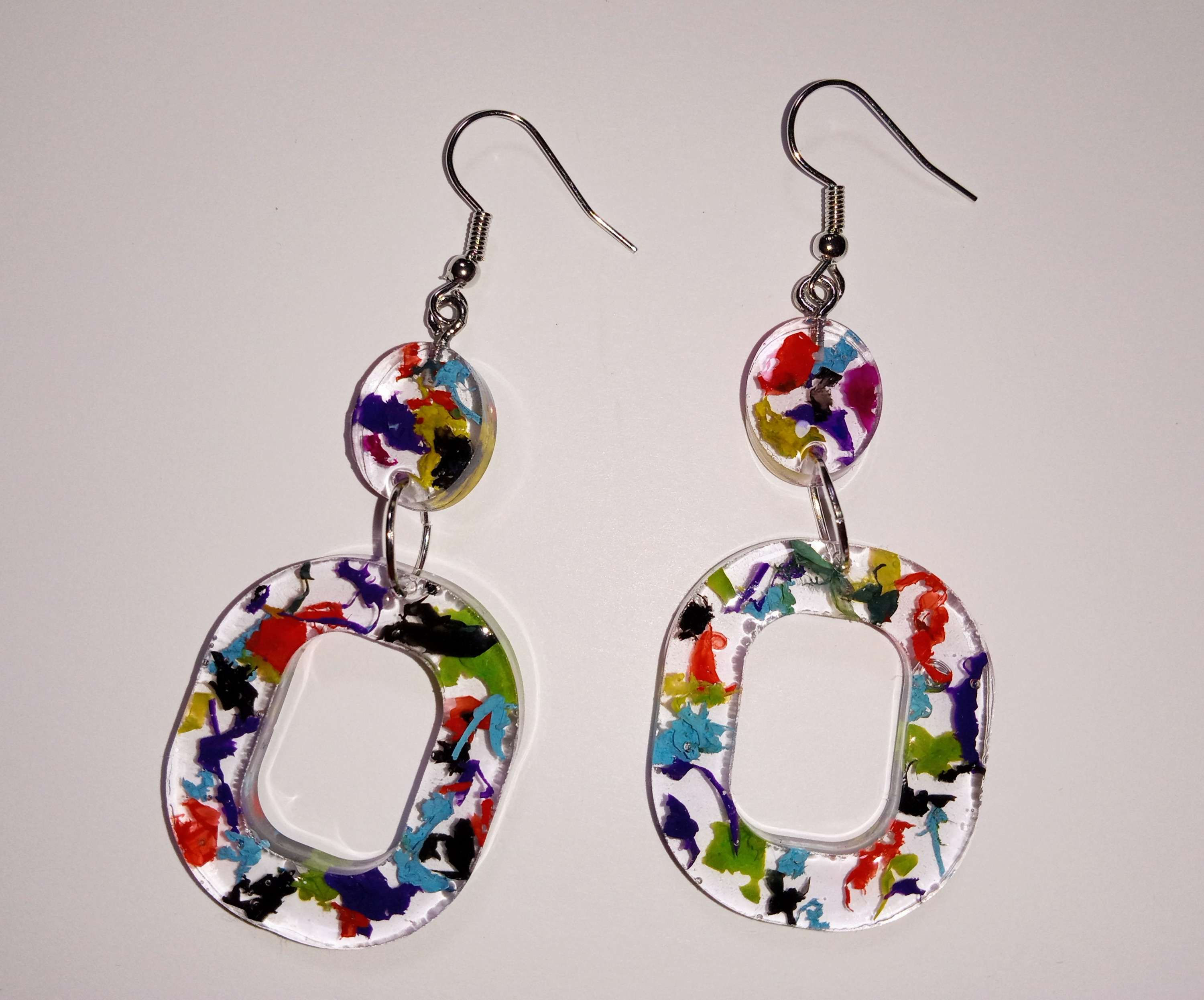 2 tier resin dangle earrings 