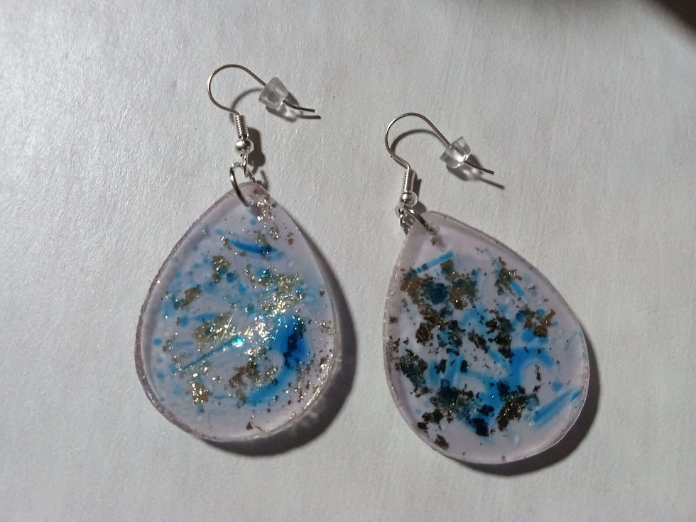 Thumbnail: Azure Blossom Teardrop Dangle Earrings