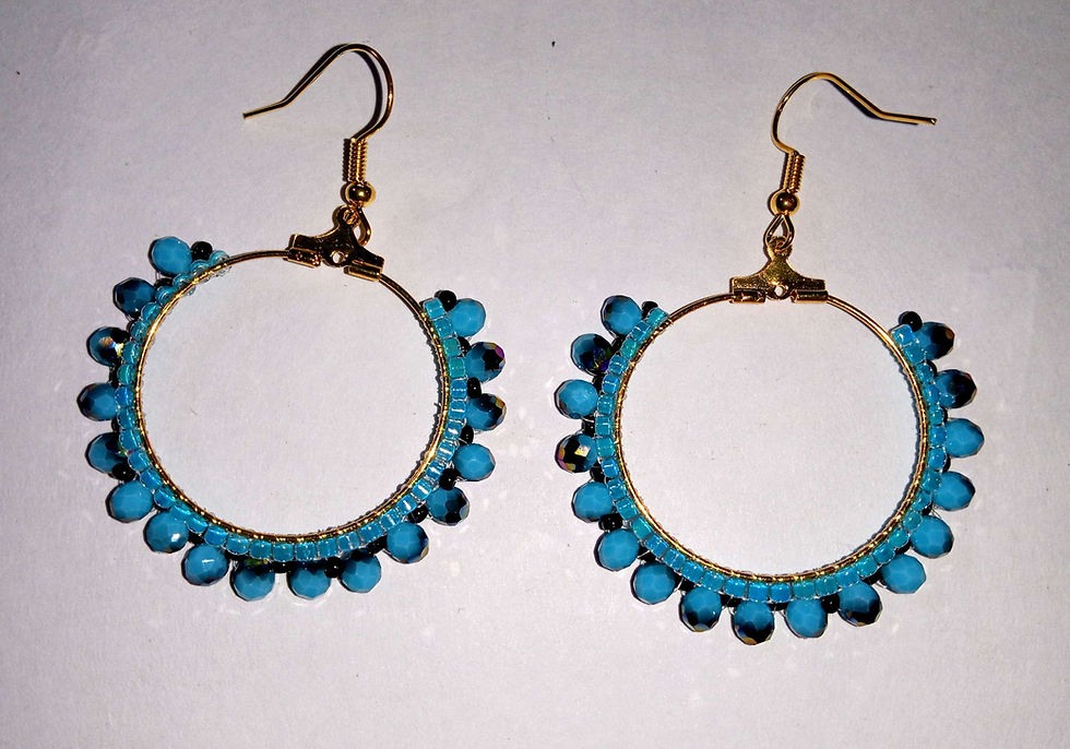 Thumbnail: The Ocean Elegance Beaded Hoop Earrings