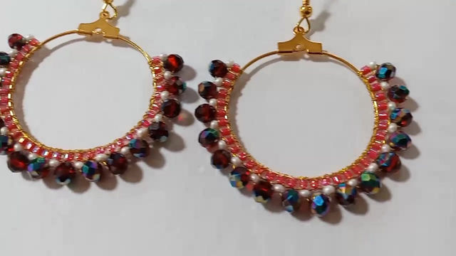 Thumbnail: Lava-Inspired Beaded Hoop Earrings 