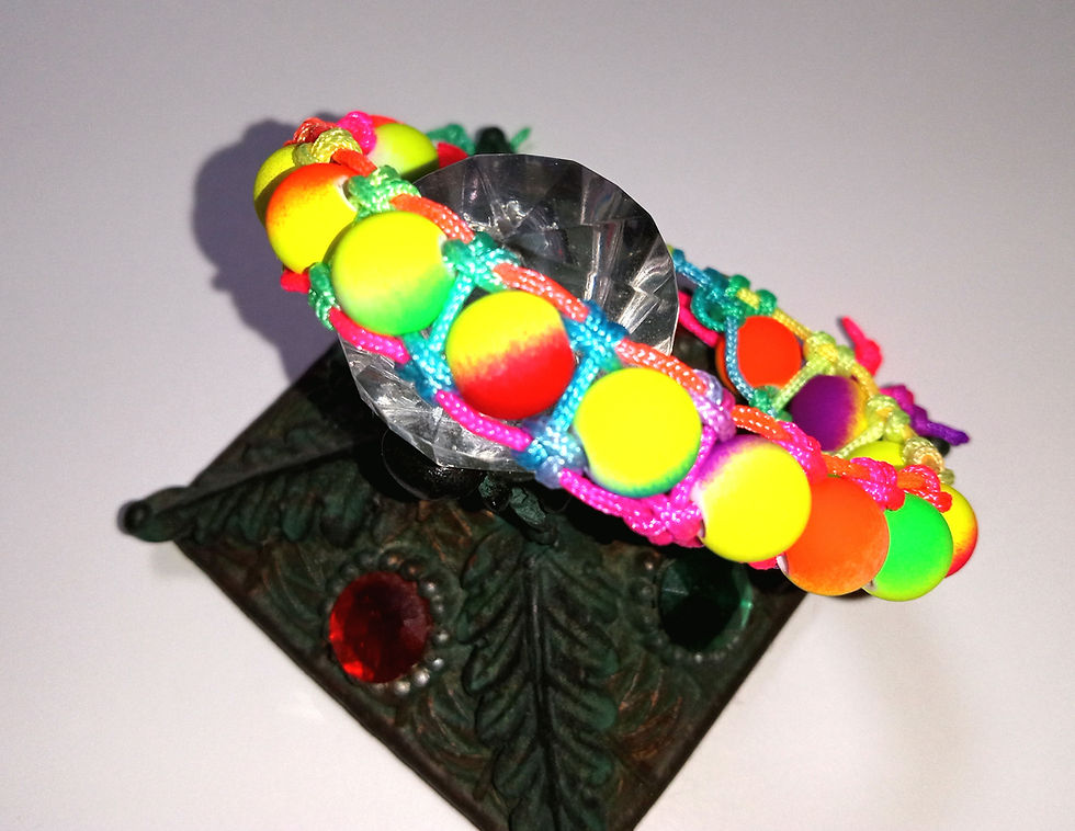 Thumbnail: Color Splash: Trendy Macrame Bead Bracelets