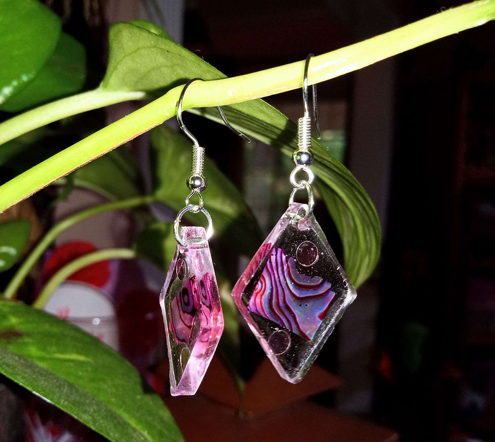 Thumbnail: Iridescent Everyday Shine - Resin Earring !