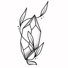 flash tattoo crystal witchy magical ink 