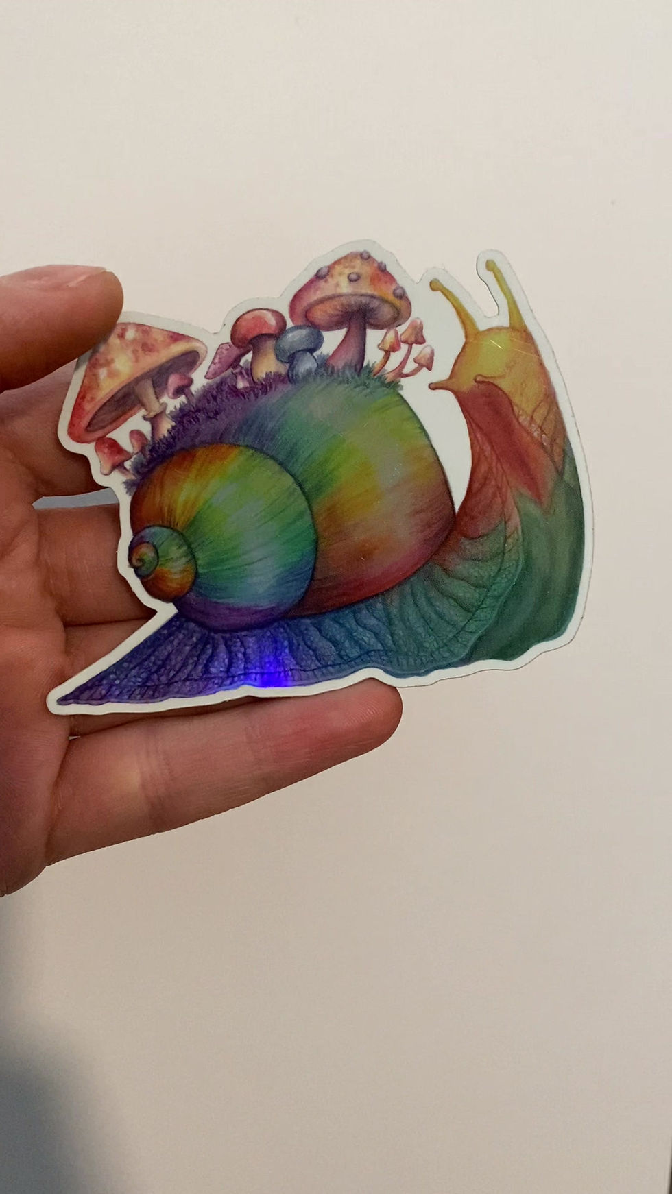 Miniatura: Caracol arcoíris blando - Pegatina holográfica de 8,4 x 6,6 cm
