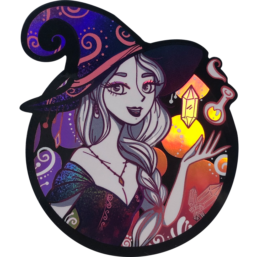 Thumbnail: Crystal Witch Holographic Sticker 2.9" x 2.8"