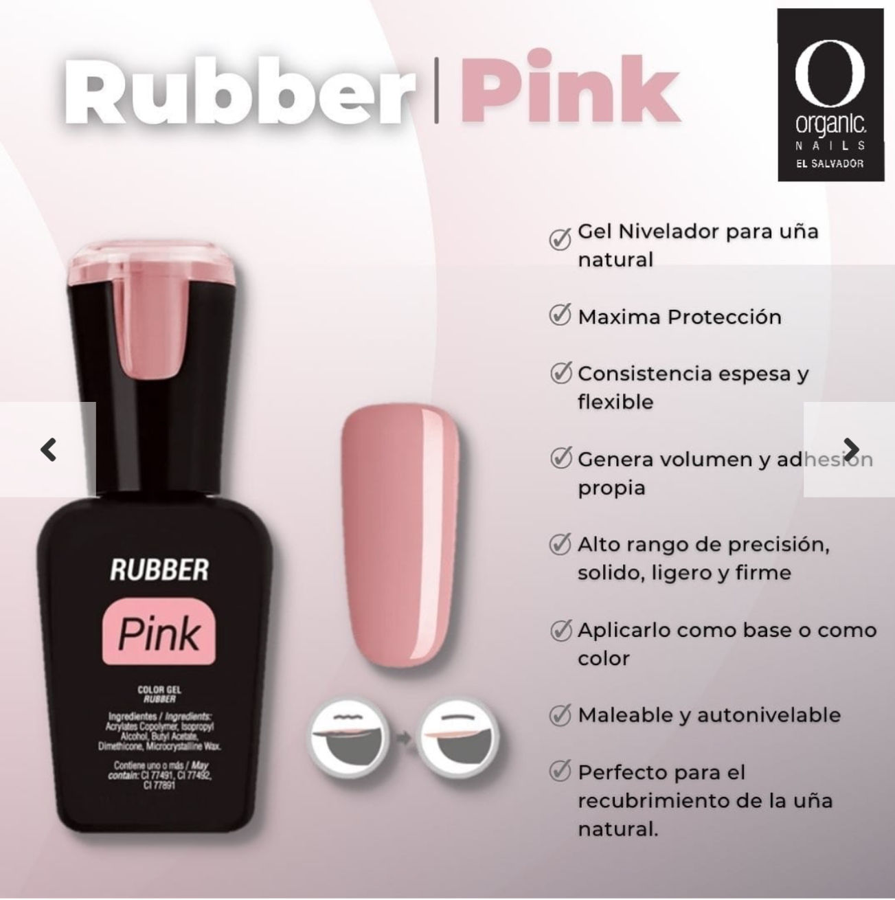 BASE RUBBER PINK 15ML ORGANIC