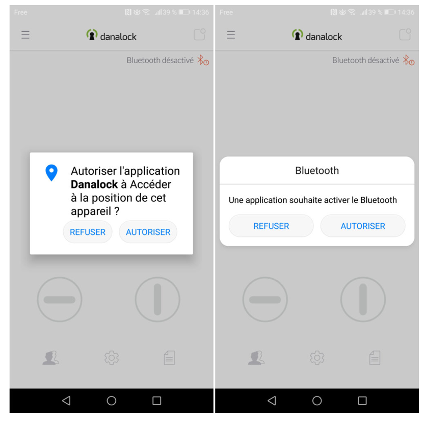 Danalock App autorisations
