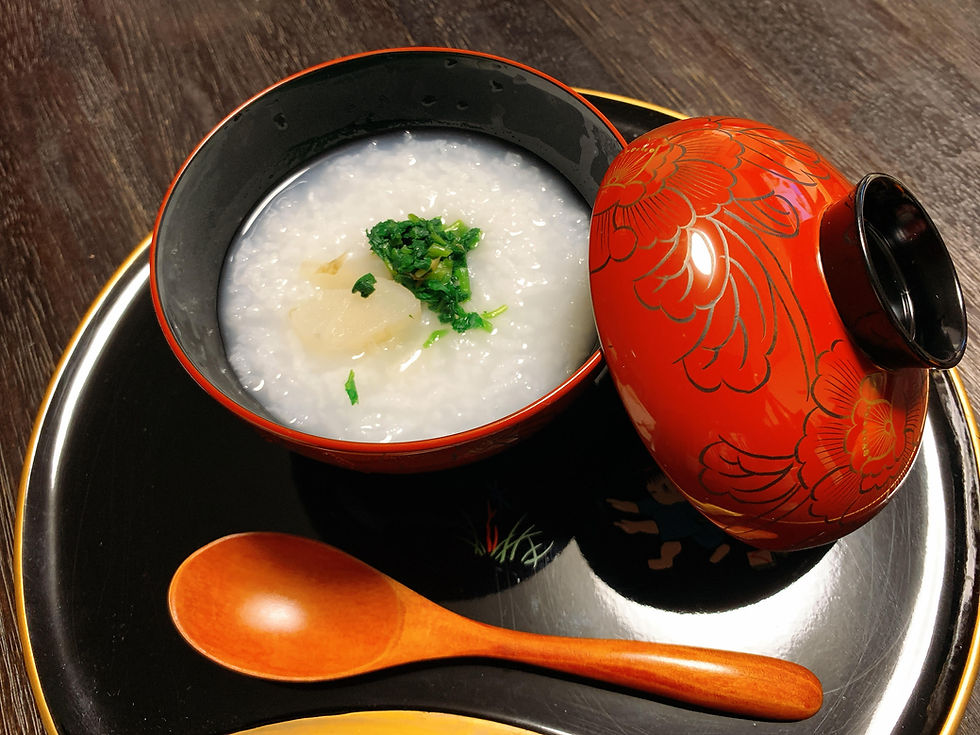 Rice porridge with 7 Spring herbs