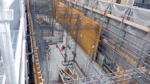 ☆☆現場便り☆☆熱田区伝馬1丁目プロジェクト新築工事1F壁の配筋しています。