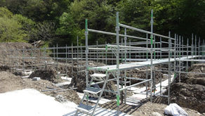 ☆☆現場便り☆☆清見作業所は基礎コンクリート打設を目指し型枠工事の真っ最中です。２３日には客室等の設計事務所様の配筋検査です。清見と言っても動けは暑いです、熱中症には気を付けて作業します。