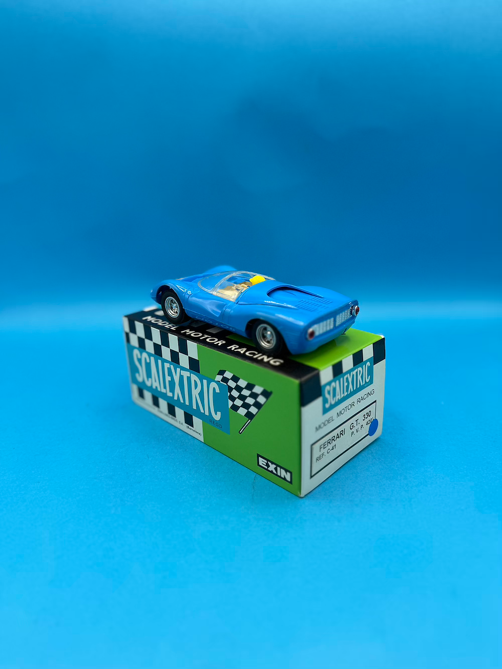 Thumbnail: Spanish Scalextric C41 Ferrari G.T. 330 Light Blue No.21