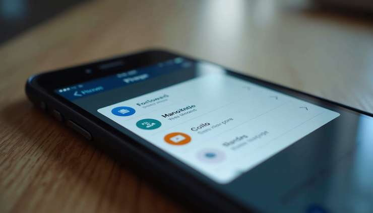 Visão de smartphone com tela mostrando gerenciamento de armazenamento e apps