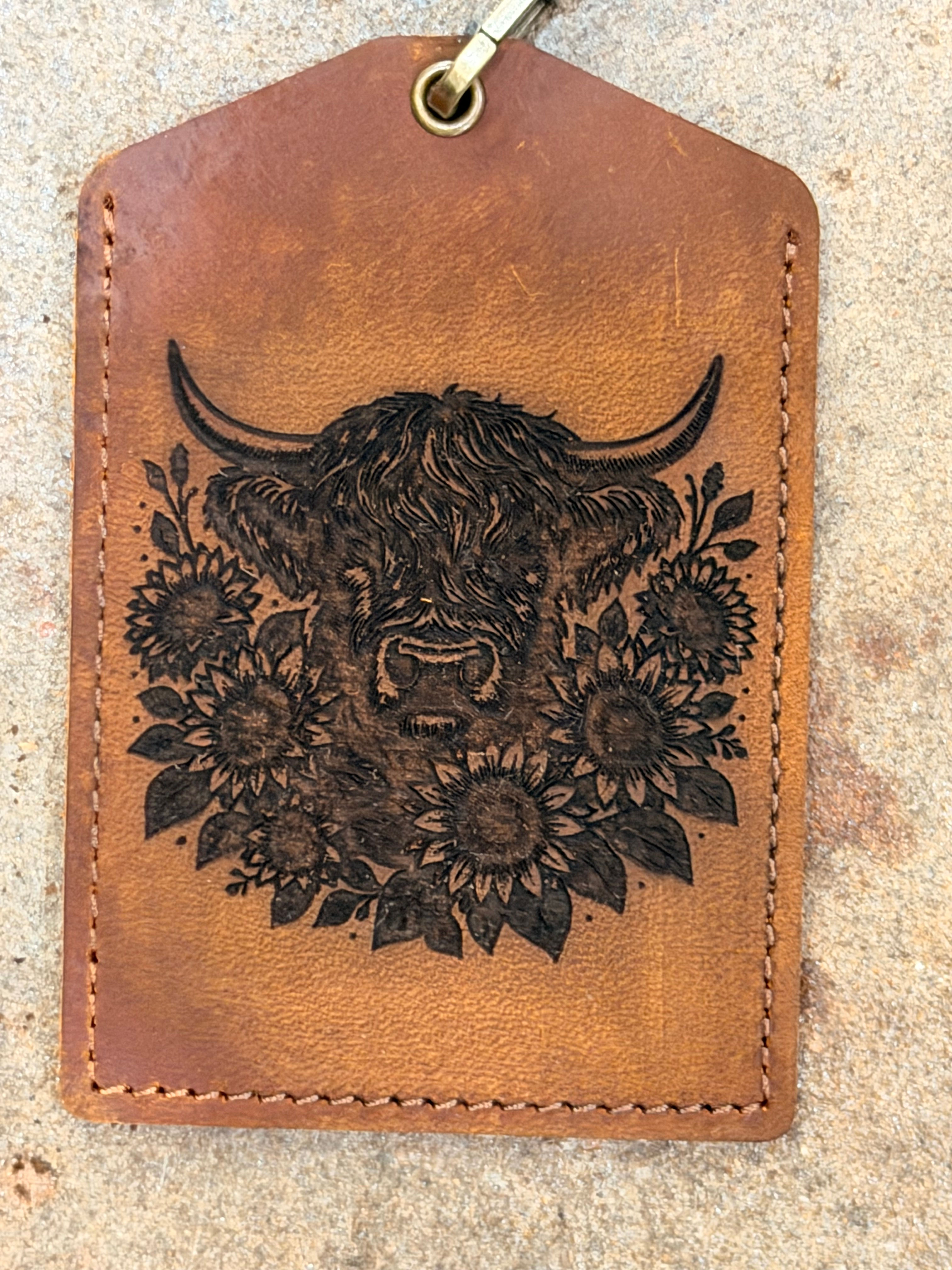 Leather Luggage Tag, Engraved