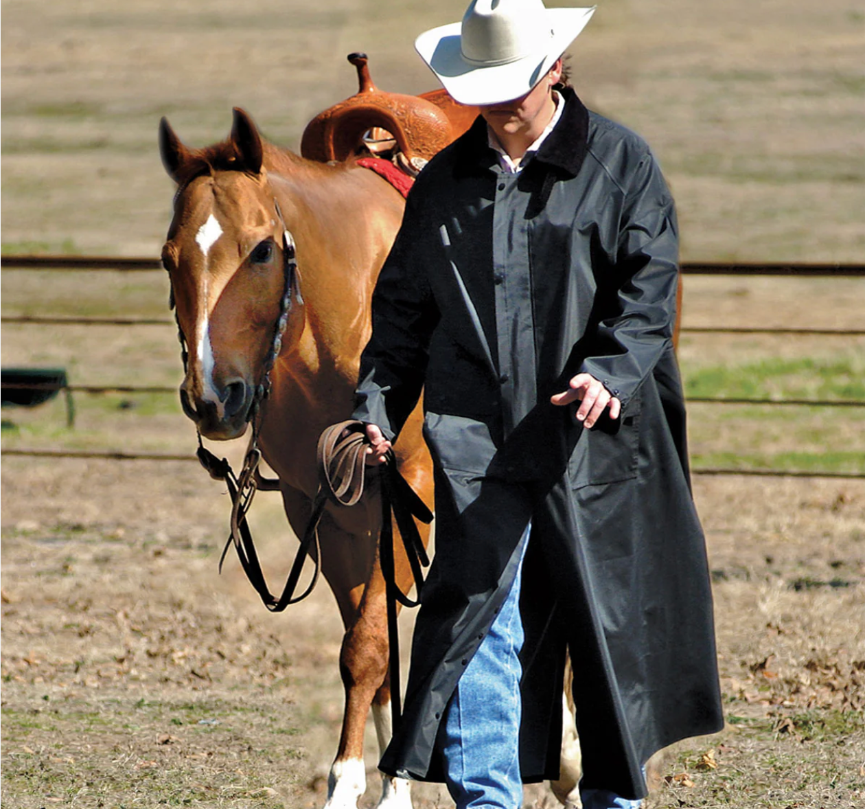 M&F Western Saddle Slicker - Black, Large