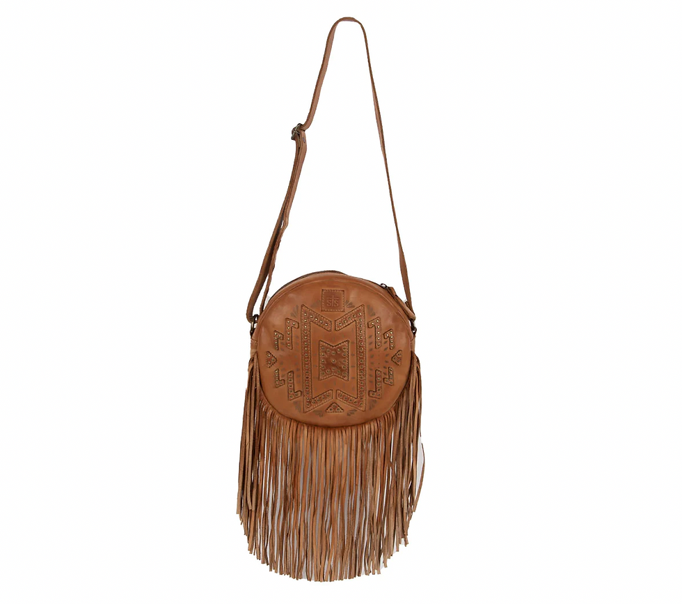 STS35045 WAYFARER SAGE FRINGE CROSSBODY