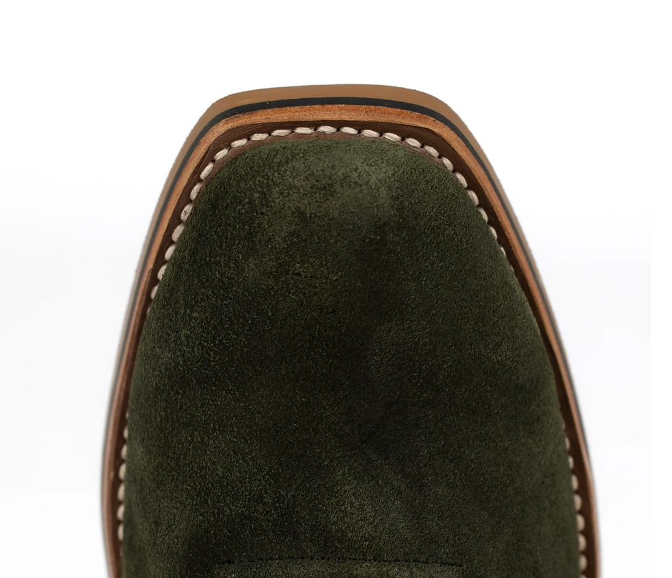 Thumbnail: Men's Horsepower Top Hand High Noon Green Suede Cutter Toe Boots HP9519
