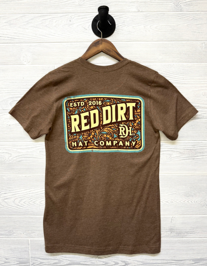 Red Dirt Hat Co Tee- Tooled Leather