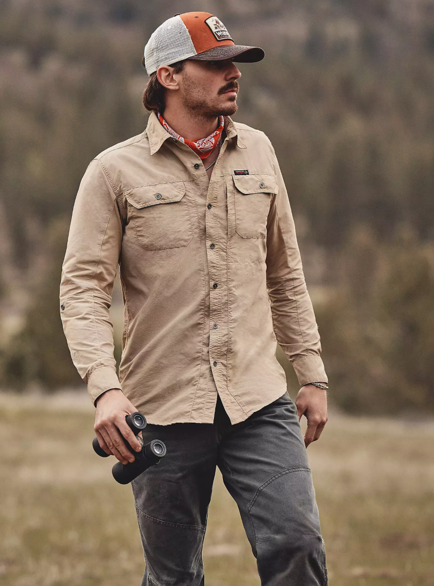 ATG Mens Mix Material Shirt:Twill