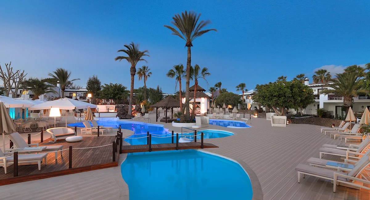 White Suites Pool at Night