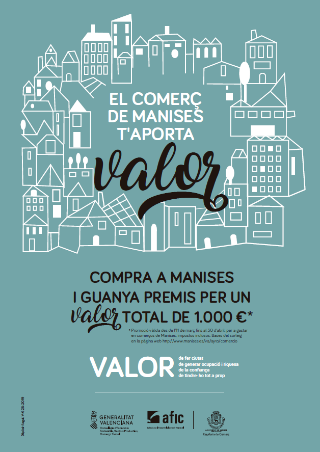 Cartel promoción comercio local de Manises